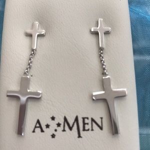 Amen earrings sterling/rhodium plated